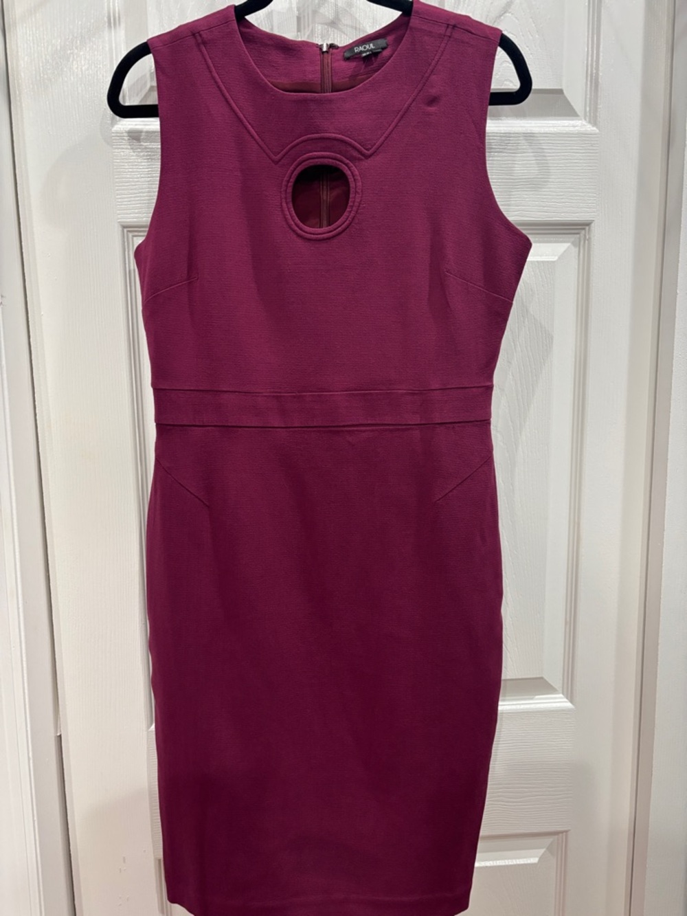 Raoul Plum Midi Dress with Round Cutout